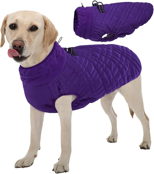 Kuoser XL Insulated Dog Vest | Big Breed Jacket for Huskies & Shepherds | Reinforced Seams Withstand Snow Play, Breathable, Purple XL