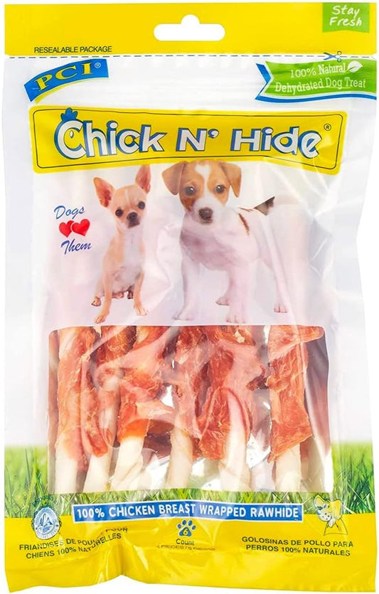 Pet Center, Inc. (PCI - Chick N’ Hide - 6 Chicken Wrapped Rawhide Sticks
