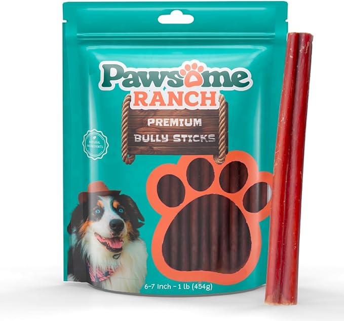 Bully Sticks 6–7" — 1 lb Thick Value Pack| Natural Single-Ingredient Dog Chews, Long-Lasting Dental Support Treats for All Breeds