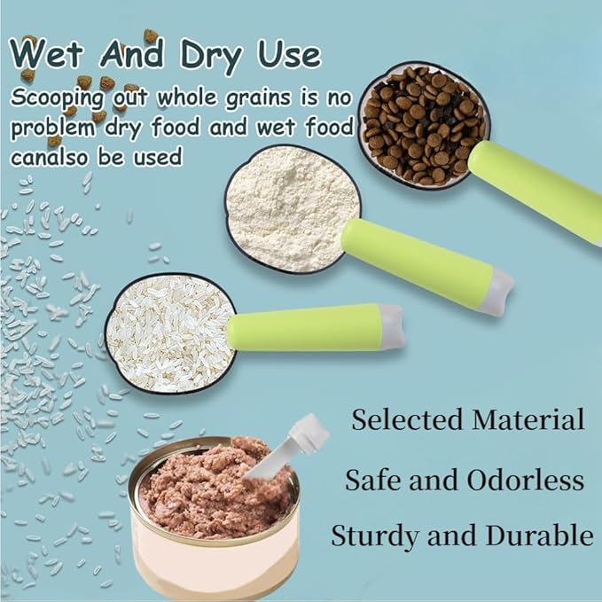 Dog Food Scoop 1 Cup,Pet Food Measuring Cup with Long Handle, Food-Grade Feeding Scoop for Dogs, Cats and Rabbits, Easily Clean Safe and Reliable