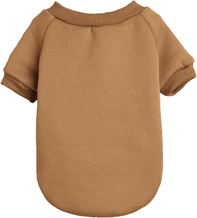 Puppy Sweater for Small Dogs Clothes Warm Winter Cat Clothe Pet Sweatshirt Knitwear Doggie Kitten Clothing, Coffee, Small