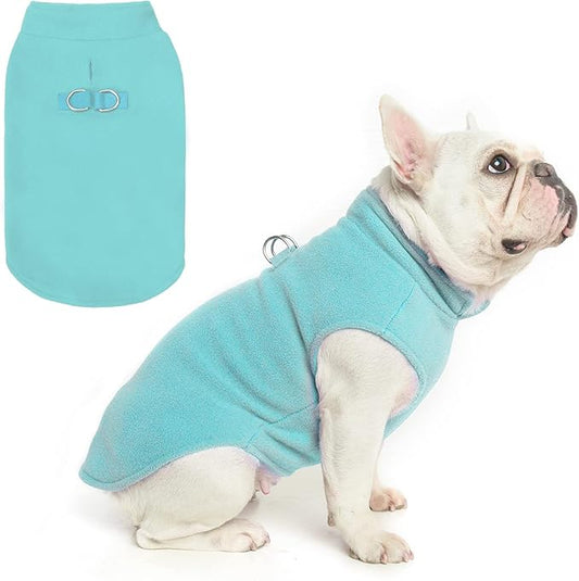 BEAUTYZOO Dog Fleece Vest Sweater Winter Jacket for Small and Medium Dogs with D-Ring Leash Cold Weather Coat Hoodie for XS S M Dogs Boy or Girls