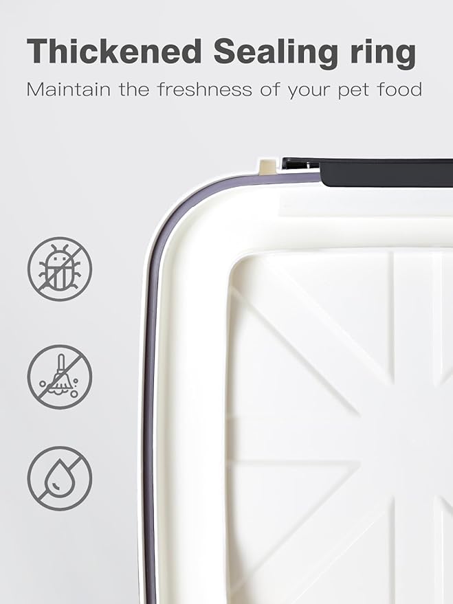 LivLab Mker 10 lbs Dog Food Storage Container Cat Treat Container with Measuring Cup,Large Dry Pet Food Storage Bin for Cereal, Birds, Rice and Grain