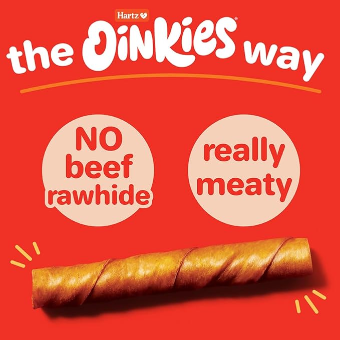 Hartz Oinkies Pig Skin Twists 3" (10 Pack)