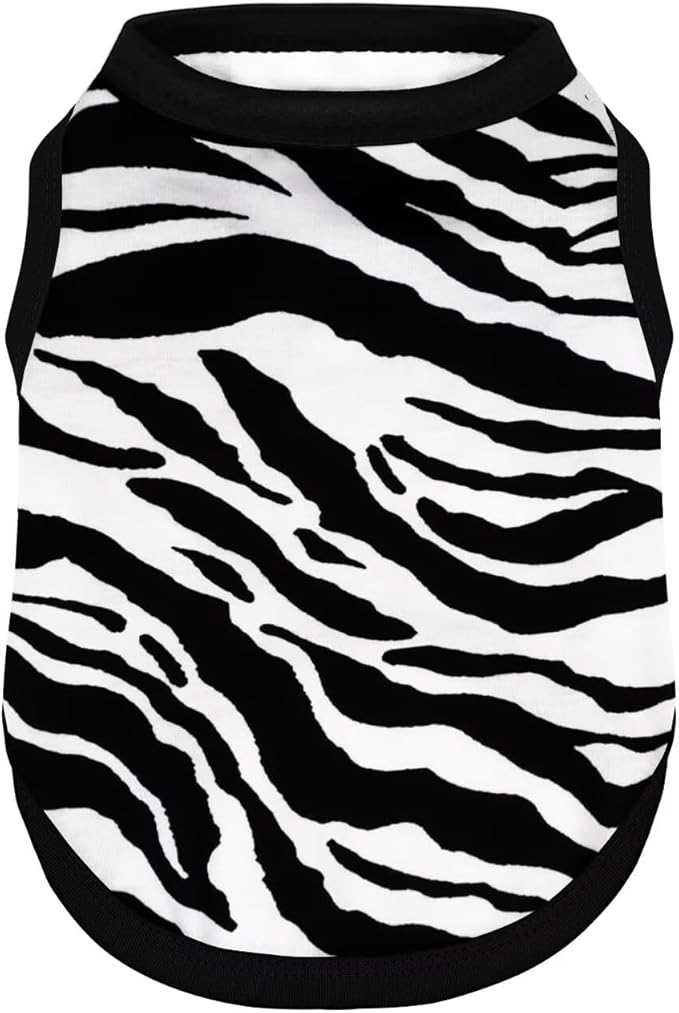 Adorable Zebra Print Dog Shirts – Lightweight, Cozy Outfit for Small to Medium Dogs, Soft & Snuggly Pet Wear for Everyday Comfort and Cuteness.Black 3XL