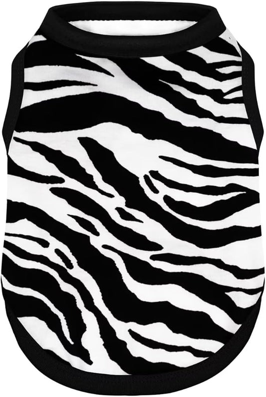Adorable Zebra Print Dog Shirts – Lightweight, Cozy Outfit for Small to Medium Dogs, Soft & Snuggly Pet Wear for Everyday Comfort and Cuteness.Black XXL
