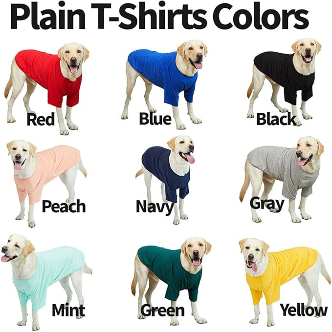 Dog Shirt for Small Dogs Plain T-Shirts Soft Breathable Dog Cotton Shirt pet Clothes (Large, Black)