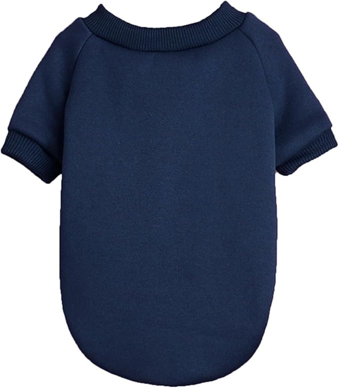 Puppy Sweater for Small Dogs Clothes Warm Winter Cat Clothe Pet Sweatshirt Knitwear Doggie Kitten Clothing (Large, Navy)