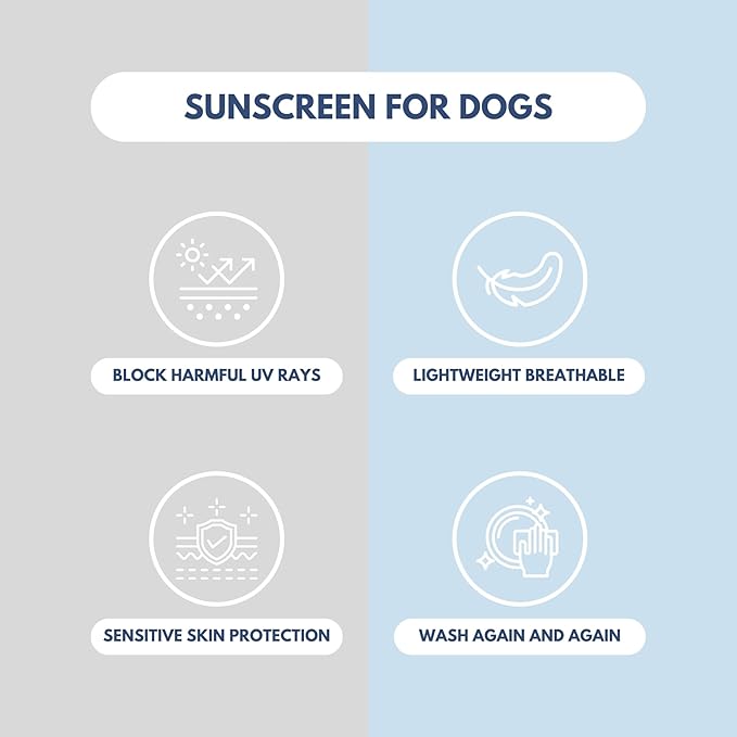 Spark Paws Sunblock Dog T-Shirt, SPF30 Protection, Lightweight Breathable Quick Dry for Dogs with Sensitive Skin - Blue & Grey (Set of 2) - XL