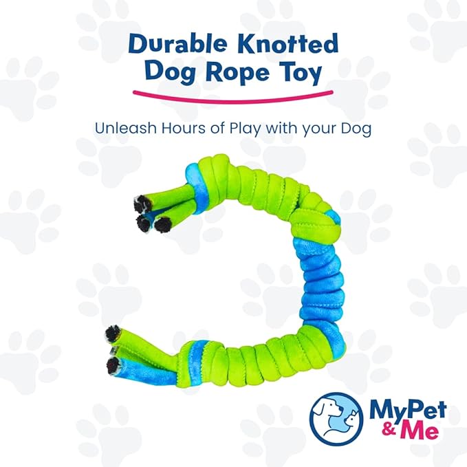 My Pet & Me – Durable Rope Dog Toy for Chewing, Tug of War, and Interactive Play – Perfect for Puppies and Active Dogs (21.6 Inch, 4-Knot Dog Rope Toy)
