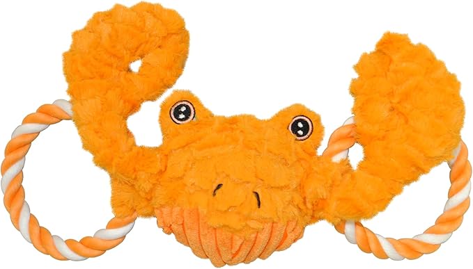 Jolly Pets Jolly Tug-a-Mal Crab Tug/Squeak Toy, Extra Large, Crab (JTA65)