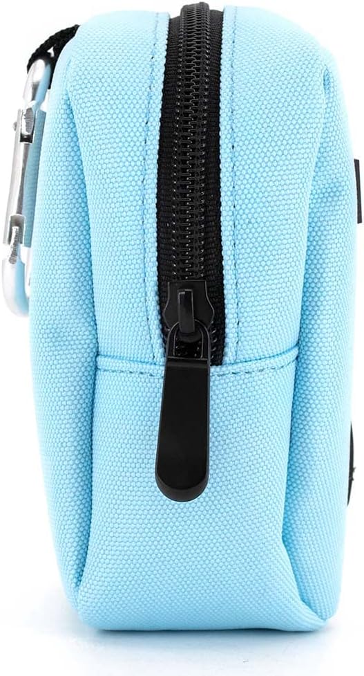 COOWONE Dog Treat Pouch for Training, Portable Dog Walking Bag Built in Poop Dispenser, Pocket Sized Pet Pouches, Doggie Puppy Snack Rewards Bag, Treat Carrier Holder with Clip (Blue)