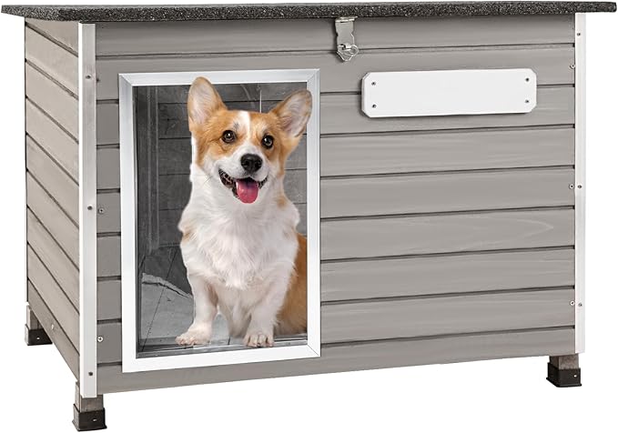 Dog House Outdoor Weatherproof Wooden Igloo Dog House with Raised Feet for Small Dogs Indoor & Outdoor, Dog Houses with Removable Floors, Waterproof House for Small Dogs Outside PET63