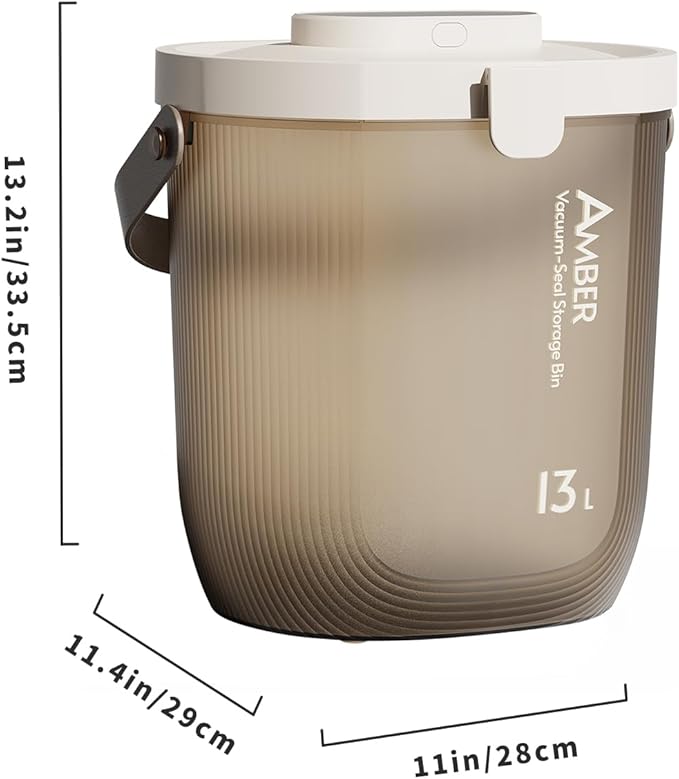 VOOCOO Automatic Dog & Cat Food Container - 16.5lbs Vacuum Sealed Storage Bin, 30-Day Freshness, Translucent Lock Lid & Quick Open, Includes Bags