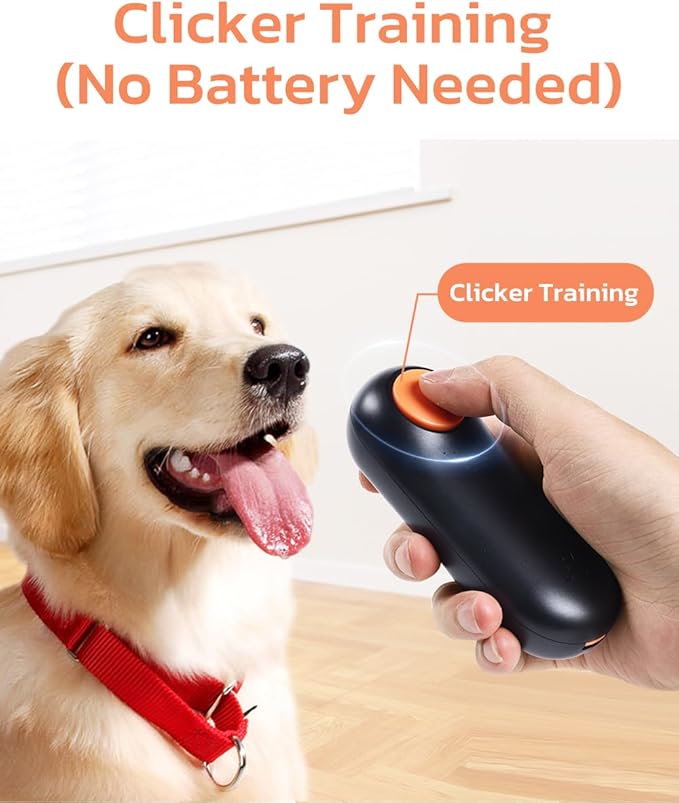 Clink Design Clicker Dog Trainer & Dog Treat Pouch Alternative, Dog Treat Dispenser, Puppy Essentials Dual Use 2 in 1 Dog Clicker for Training - Durable, Light (2.36 oz), Easy to Clean & Handle, Black