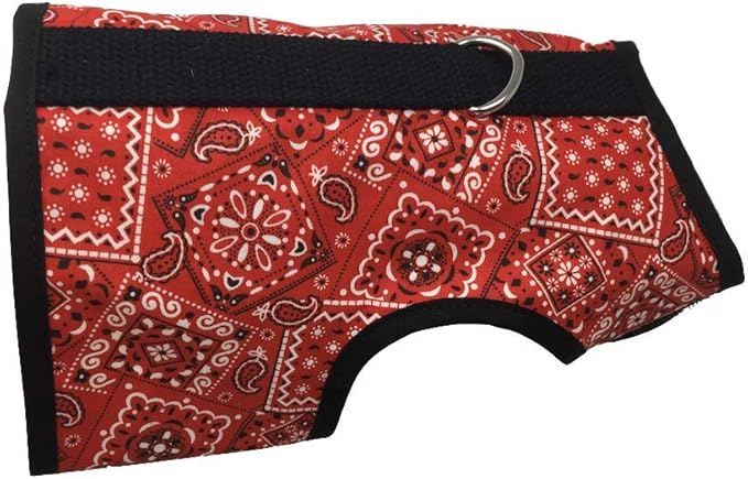 Kitty Holster Cat Harness – Secure Cat Harness for Walking, Soft Cotton Cat Accessories, Comfortable Fit, Strong Hook-and-Loop Closure, Made in USA – Red Bandana, XL