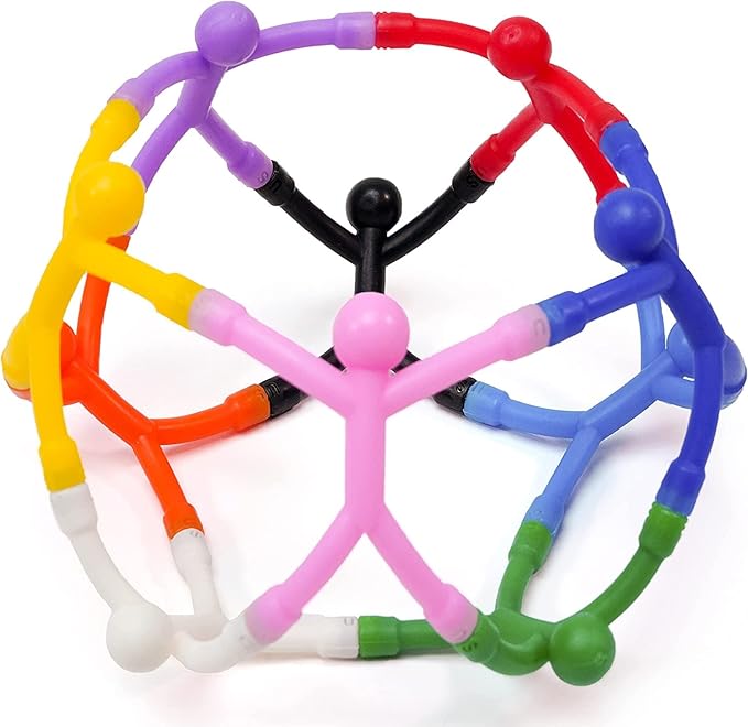 MAGMEN Classic Magnetic Fidget Toy Figures for Kids 3-8, Toddlers & Boys Girls | 10-Piece Solid Set for Travel, Road Trip, Desk & Stocking Stuffer Gifts.