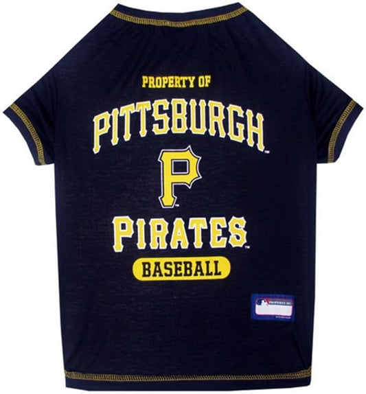 Pets First MLB Tee Shirt for Dogs & Cats - Pittsburgh Pirates Dog T-Shirt, X-Small.