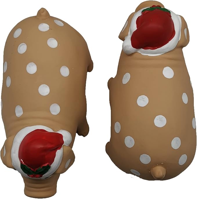 2 Pack Christmas Pig Dog Toys for Interactive Dogs Latex Squeaky Santa Toy Pet Gift for Medium Large Dogs