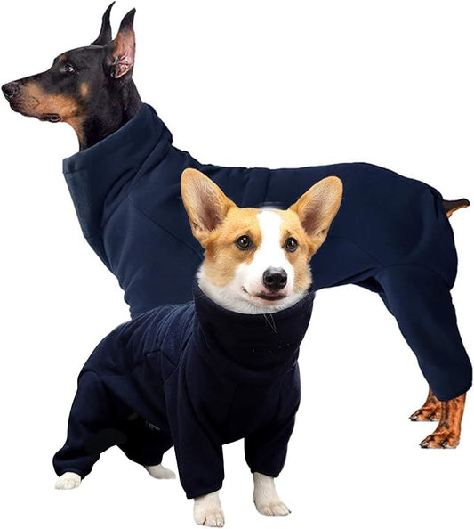 ROZKITCH Dog Coats for Medium Dogs, Pet Windproof Warm Cold Weather Jacket Vest Cozy Jumpsuit Apparel Outfit Clothes for Small Medium Dog Walking Hiking Sleep Blue M