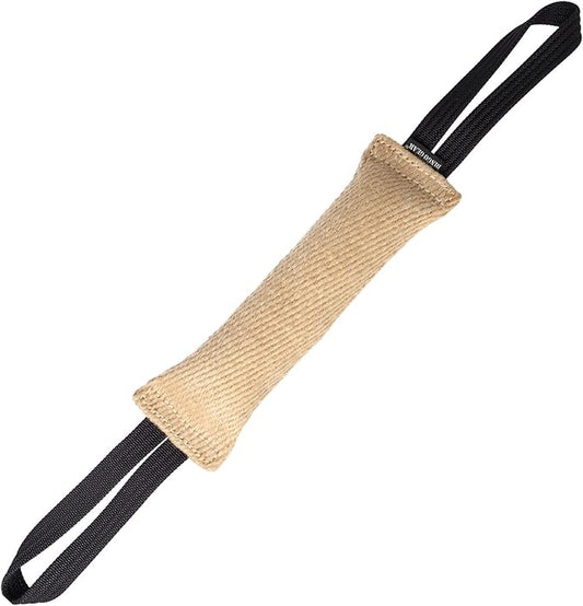 Dingo Gear, Natural Jute tug Toy for Dog Training Agility tug of war, Bumper Toy Dog bite, 2 Handles 11" S00146