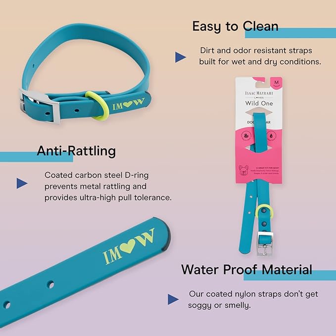 Wild One Dog Collar, Easy-Clean, All Weather Flex-Poly Strap with Metal, Durable, Dirt and Odor Resistant (Hudson, XL)