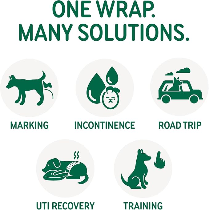PAWPANG Copper Fit Mate Washable Male Dog Belly Band Kit – 1 Reusable Male Wrap with 15 Dog Diaper Liners, Ideal for Senior Dogs, Incontinence, and Marking, M