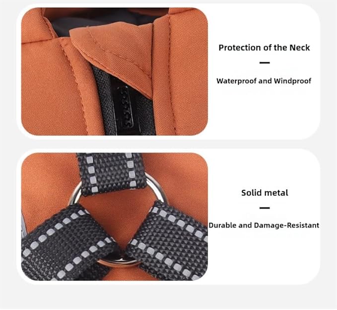 Warm Dog Coat Reflective Jacket, Waterproof Winter Coat for Dogs Turtleneck Dog Clothes for Cold Weather (Red, M(Chest:15.7-17.3",Neck:(14.5"))