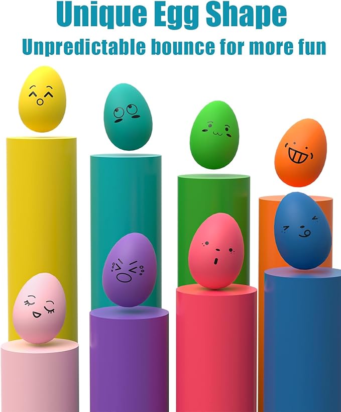 Dog Toys Squeaky, Interactive Funny Puppy Ball Pack, Latex Rubber Squeak Pet Toy Egg Balls for Puppies Small Medium Breed Dogs