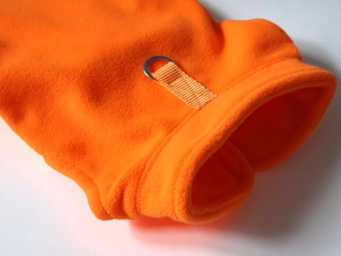 JACKO & CO - Fleece Vest Dog Sweater with Leash Ring - Soft, Warm & Lightweight Pullover Coat for Small & Medium Dogs, Puppies & Cats - Cozy Fall/Winter/Spring Pet Jacket (Pumpkin, X-Small 2-4lbs)