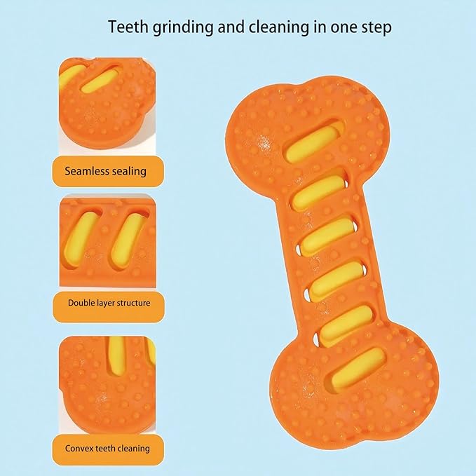 TPR Teeth Grinding Bones for Dog Toys, Bite Resistant Interactive Training, Durable Toys for Puppies, Chewing Bones for Dogs, (Blue)