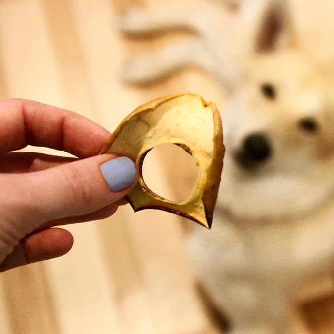 Lucky Premium Apple Rings – Thin, Crispy, All Natural Jerky Apple Treats for Dogs, Vegetarian Dog Treats with Real Fruit (12 oz)
