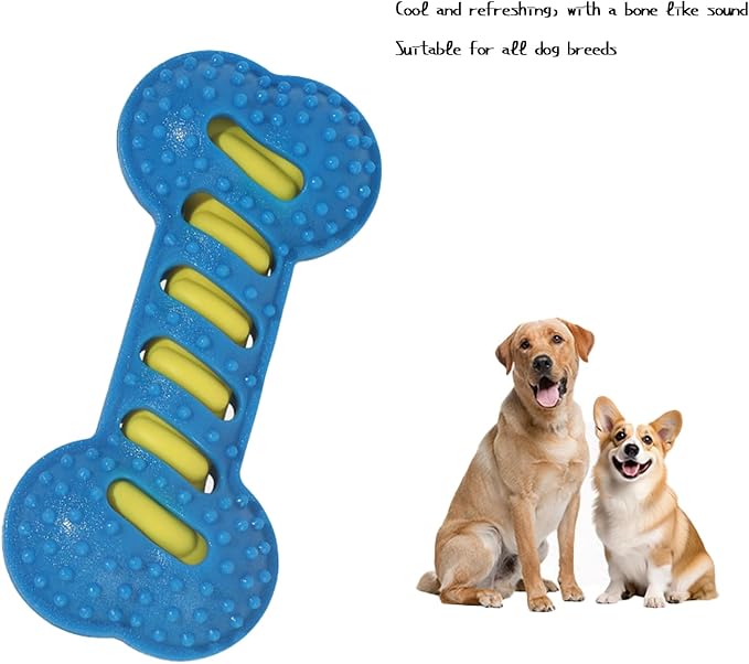 TPR Teeth Grinding Bones for Dog Toys, Bite Resistant Interactive Training, Durable Toys for Puppies, Chewing Bones for Dogs, (Blue)