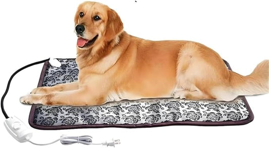 Heated Dog Bed Large Dog Heating Pad,Outdoor Doghouse Indoor Bed,Always On High & Low Heater for Small Medium Pet Cat Puppy Puppies Chew Proof,34x21 inches