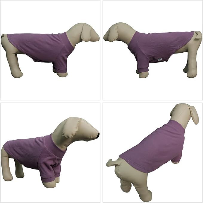Lovelonglong Ribbed Dog T-Shirt Cotton Knitted Dog Sweaters for All Season Pet T-Shirts for Large Medium Small Dogs Taro Purple 2XL