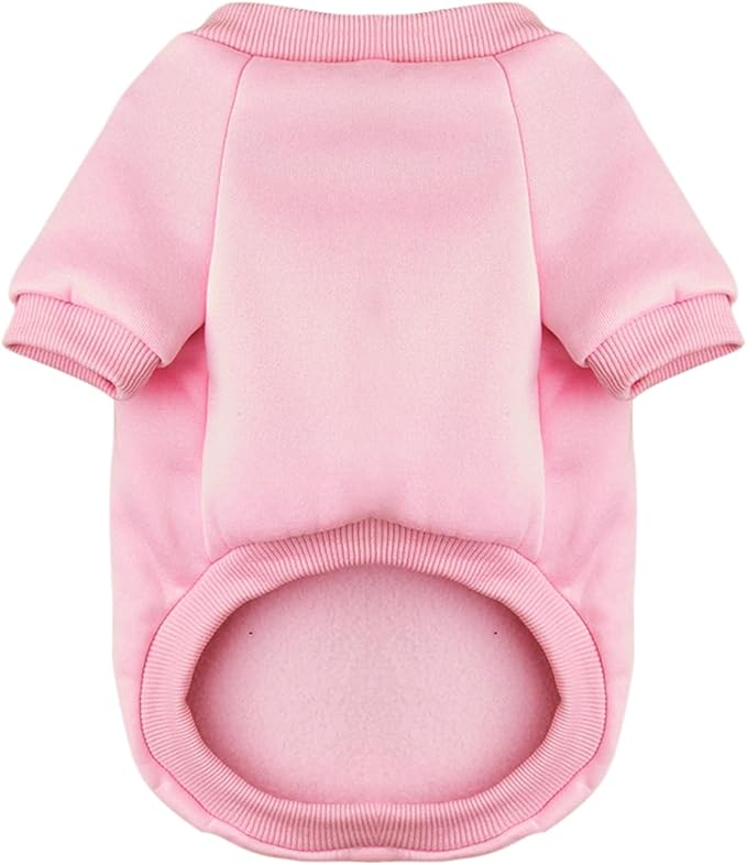 Puppy Sweater for Small Dogs Clothes Warm Winter Cat Clothe Pet Sweatshirt Knitwear Doggie Kitten Clothing, Pink, Large