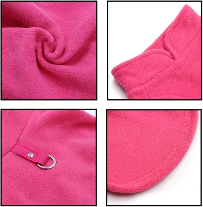 JACKO & CO - Fleece Vest Dog Sweater with Leash Ring - Soft, Warm & Lightweight Pullover Coat for Small & Medium Dogs, Puppies & Cats - Cozy Fall/Winter/Spring Pet Jacket (Pink, Small 4-6lbs)
