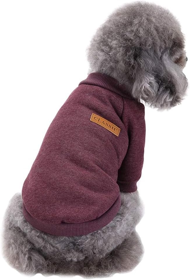 Jecikelon Dog Clothes Dogs Sweater Soft Puppies Clothing Winter Puppy Sweaters Warm Outfit for Dogs Small XXS XS Cat Apparel (Brown, XL)
