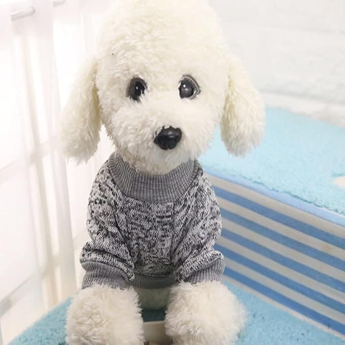 Idepet Pet Dog Classic Sweater, Fleece Coat for Small,Medium Dog,Warm Pet Dog Cat Clothes,Soft Puppy Customes 2 Color (XS, Grey)