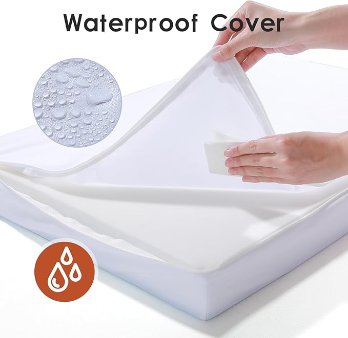 Orthopedic Dog Beds Large Sized Dog, Memory Foam Pet Bed for Medium and Large Dogs, Removable and Washable Microsuede Cover, TPU Waterproof Liner, Nonskid Bottom, 41x27x6 Inches, Dark Grey