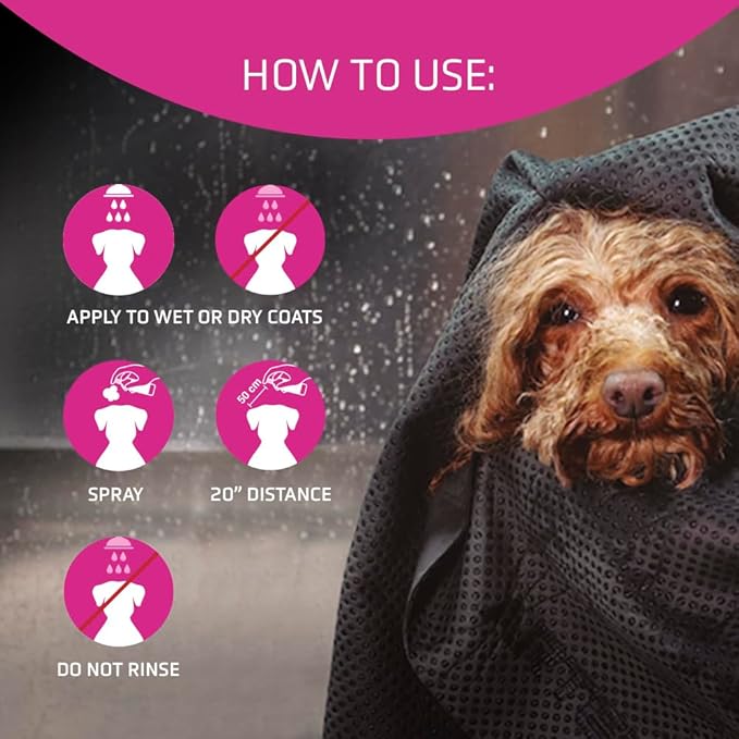 Artero Flash Shine Conditioner Spray for Dogs and Cats – Instant Detangling and Shine Spray with Anti-Frizz and Conditioning Effect – Professional Grooming Finish, 7.1 fl oz