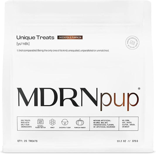 MDRNpup® Unique Dog Treats, Human Grade and All-Natural, Only Four Ingredients, High Protein - Amino Acids, Nothing Artificial, Soft Baked in The USA (13.2 Ounce, Chickpea & Pumpkin)