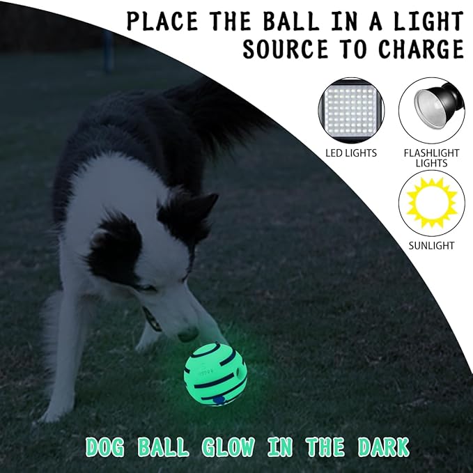 HYQ Glowing Small Dog Toys, Interactive Dog Toys Ball, Squeaky Dog Toys for Small Medium Large Dogs, Puppy Ball Dog Toys to Keep Them Busy (Glow Ball, 3.94 inch)