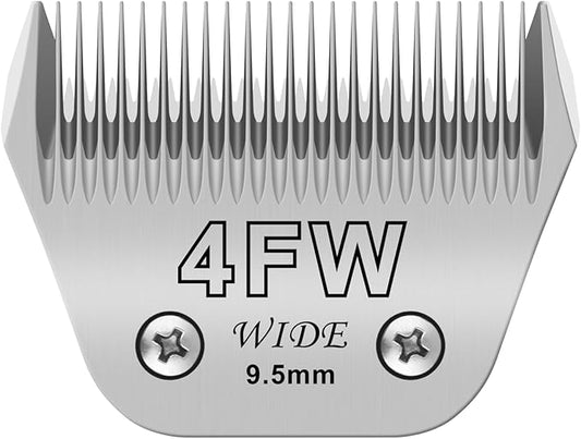 4FW Dog Grooming Clipper Replacement Blades, Compatible with Ainds, Oster A5, Wahl Km10 and Other Series Clippers, Blade Size-4FW Cut Length 3/8"(9.6mm)