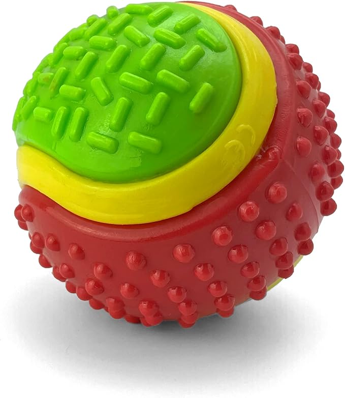 PetBox Soft Squeaky Rubber Toy Ball with Rattle Noise for Dogs - 3.2" Diameter