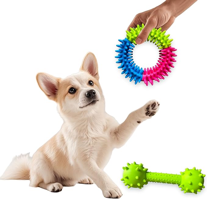 12 Piece Dog Toy Set, Rope Toys, Ball, Plush Toys, Bones and More Squeaky Dog Toys, Indoor/Outdoor Puppy Toys, Training
