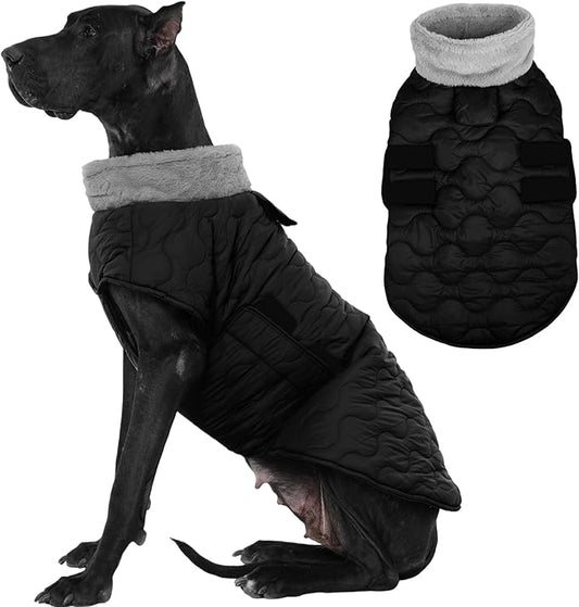 Kuoser XXXL Giant Dog Coat | Great Dane -20°C Arctic Jacket - Adjustble Hook Loop & Full Belly Wrap