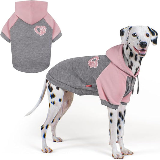 KYEESE Dog Hoodie Stretchy Pet Sweatshirt Warm Dog Clothes for Large Dogs Soft Pets Sweater with Leash Hole Pet Clothes with Drawstring Comfort Dogs Winter Coat Pets Coat for Cold Weather