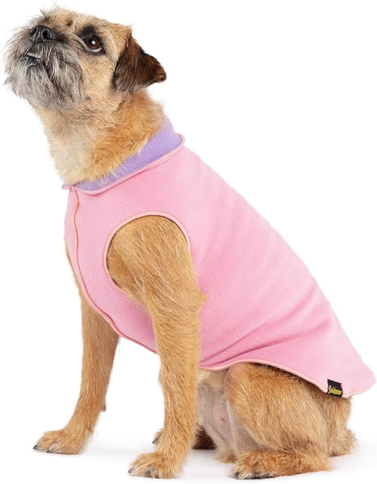 Goldpaw Duluth Double Fleece Dog Sweater Vest for Medium Dogs - Soft, Stretchy Dog Fleece - Warm Pet Jacket for Fall and Winter - Premium Pet Outerwear - Machine Washable - Rose/Lavender - Size 18