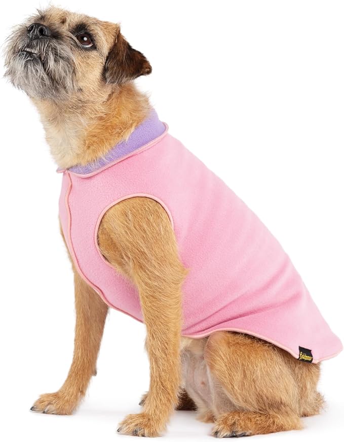 Goldpaw Duluth Double Fleece Dog Sweater Vest for Small Dogs - Soft, Stretchy Dog Fleece - Warm Pet Jacket for Fall and Winter - Premium Pet Outerwear - Machine Washable - Rose/Lavender - Size 8